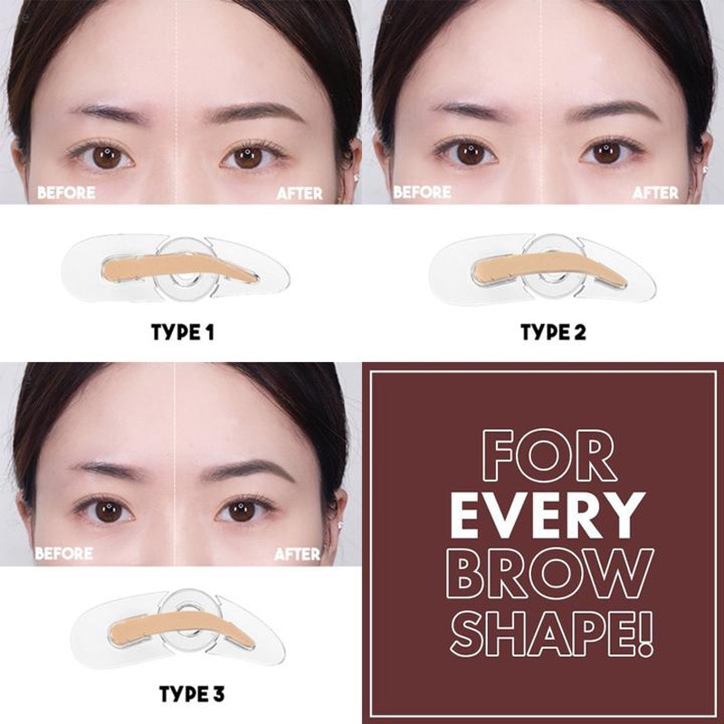 Adjustable Perfect Eyebrow Stamp 2Colors Quick Makeup Eyebrow Powder with Eyebrow Brush Professional Brow Stamp Long Last TSLM2