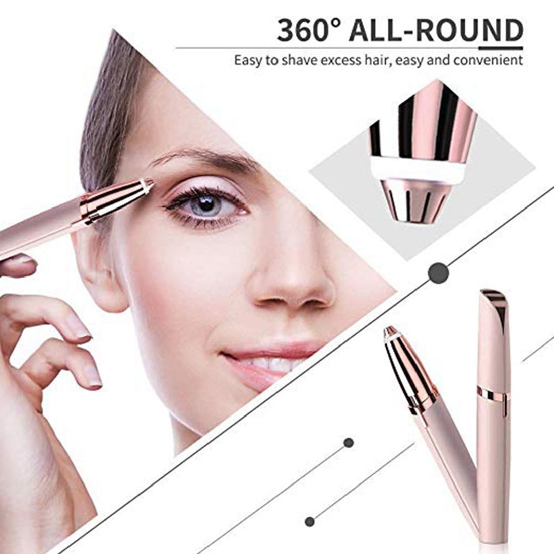 Electric Eyebrow Trimmer Women Mini Eyebrow Shaver Instant Painless Face Brows Hair Remover Epilator Portable Razors