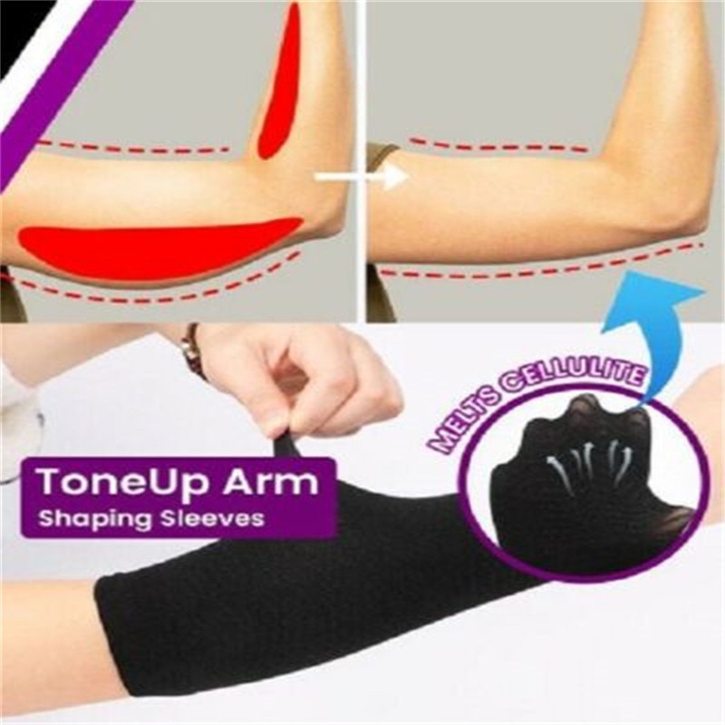 1Pair Slimming Compression Arm Shaper Slimming Arm Belt Helps Tone Shape Upper Arms Sleeve Shape Taping Massage For Women J#29