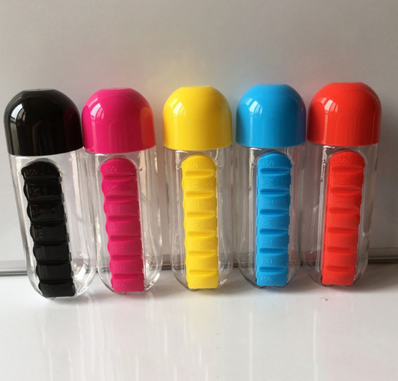1PCS Water bottle 7 Days Weekly Tablet Pill Medicine Box Holder Storage Organizer Container Case Pill Box Splitters Pill Box