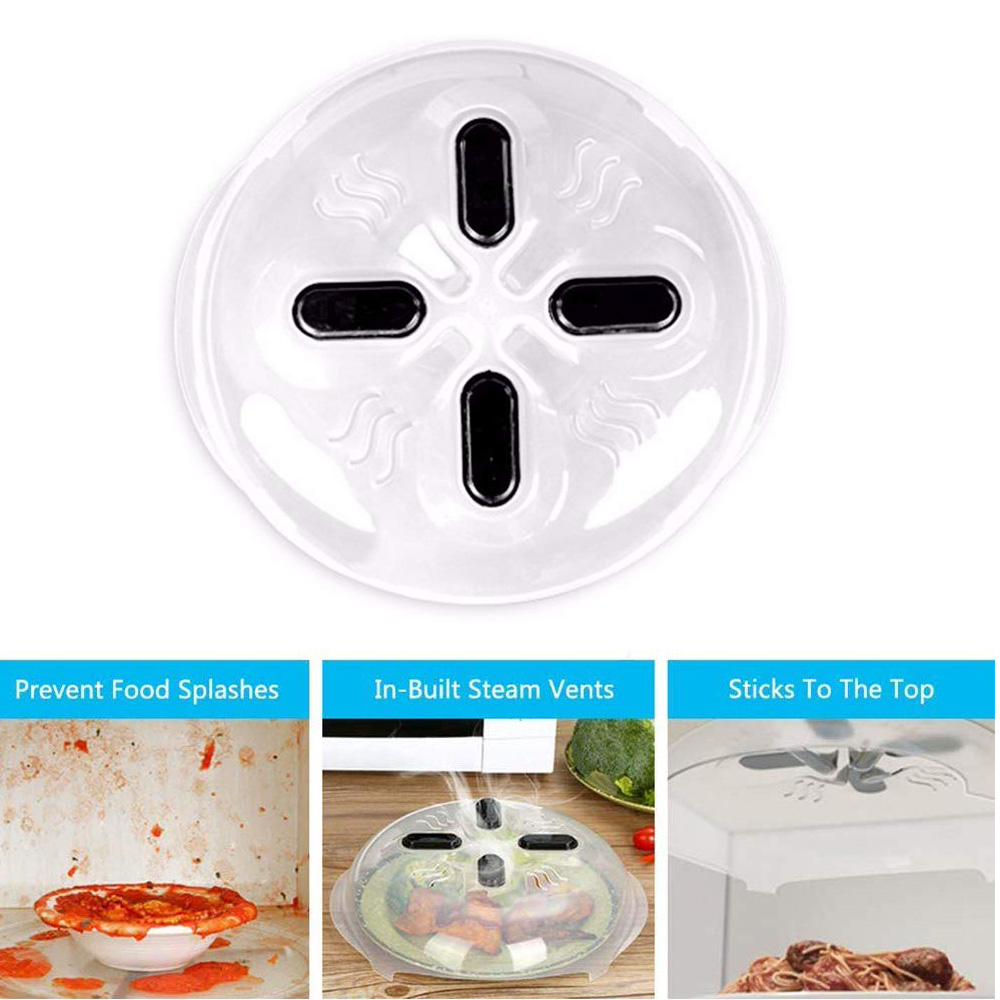Magnet Food safety Splatter Guard Microwave Hover Anti-Sputtering Cover With Steam Vents Magnetic Splatter Lid Heat Resistant