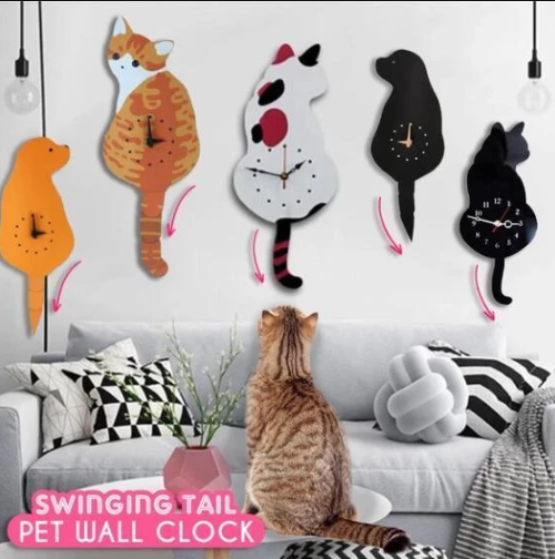 Cat-Dog-Wall-Clock-with-Moving-Tail