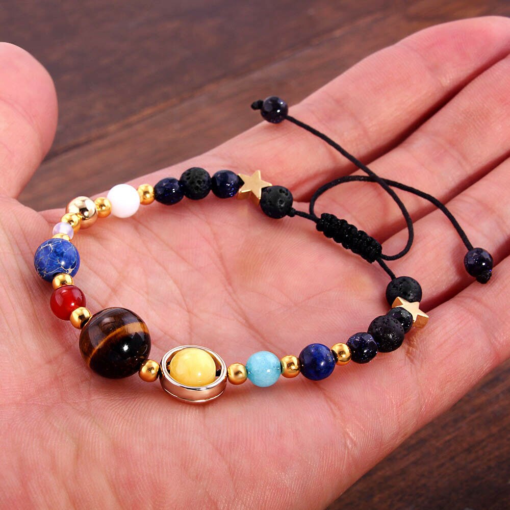 Universe Galaxy The Eight Planets In Solar System Guardian Star Bracelet Charm Bracelet Jewelry Lucky Gift