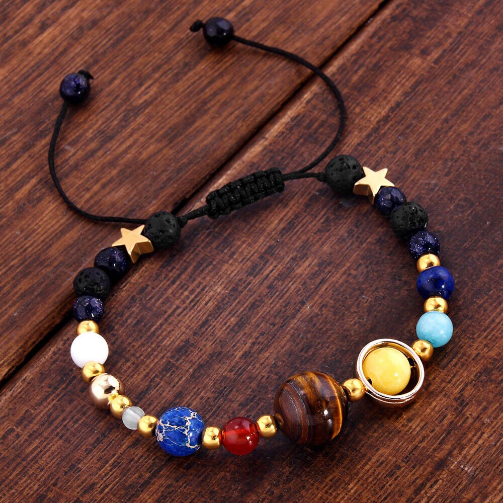 Universe Galaxy The Eight Planets In Solar System Guardian Star Bracelet Charm Bracelet Jewelry Lucky Gift