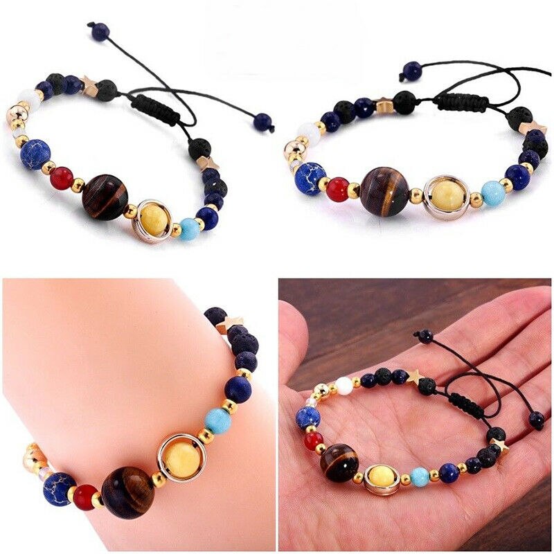 Universe Galaxy The Eight Planets In Solar System Guardian Star Bracelet Charm Bracelet Jewelry Lucky Gift