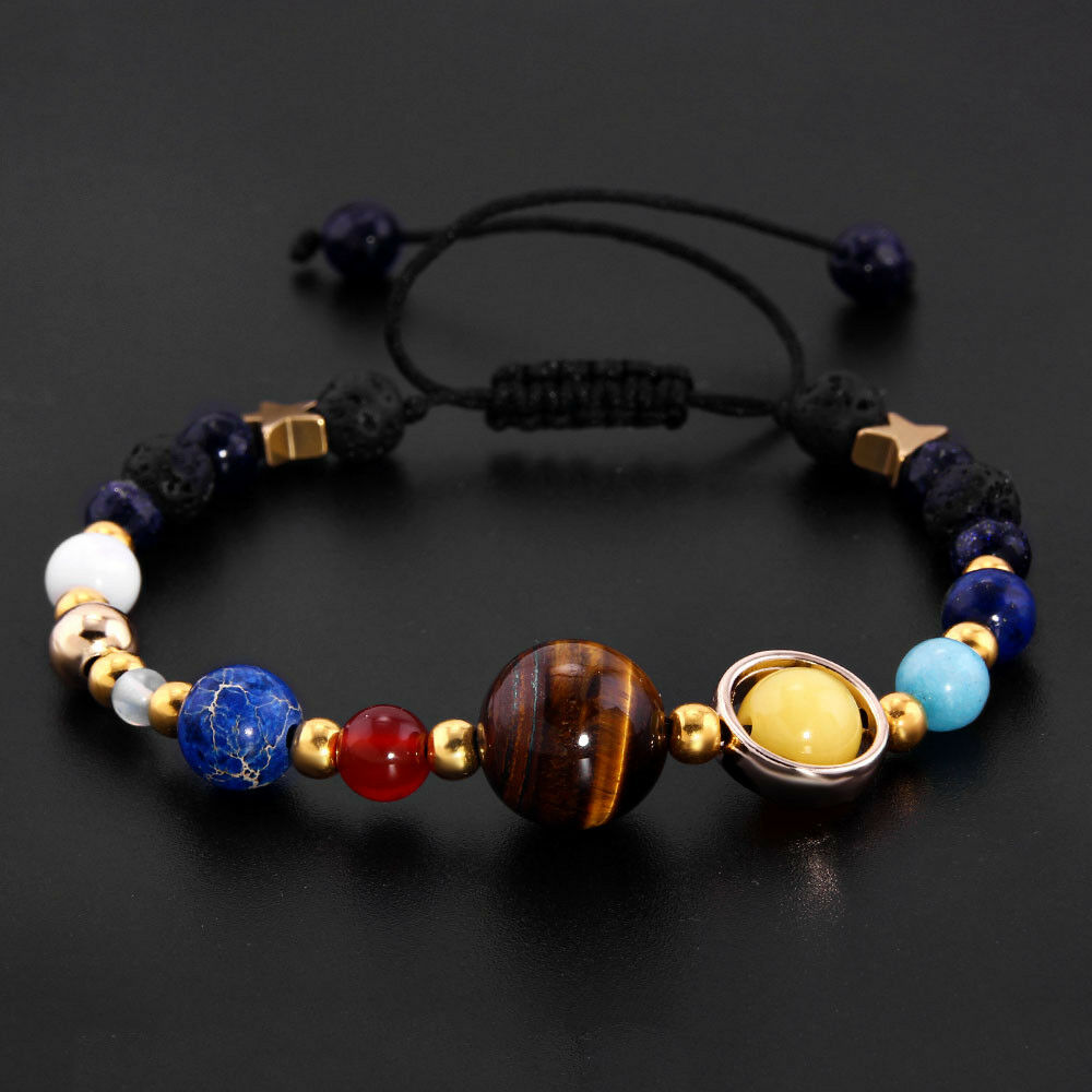 Universe Galaxy The Eight Planets In Solar System Guardian Star Bracelet Charm Bracelet Jewelry Lucky Gift