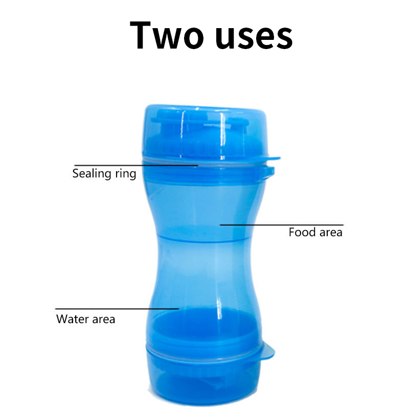 Portable Dog Water Bottle Food Container 3 in 1 Travel Pet Bowl For Puppy Cat Outdoor Drinking Bowl Water Food Dispenser Feeder