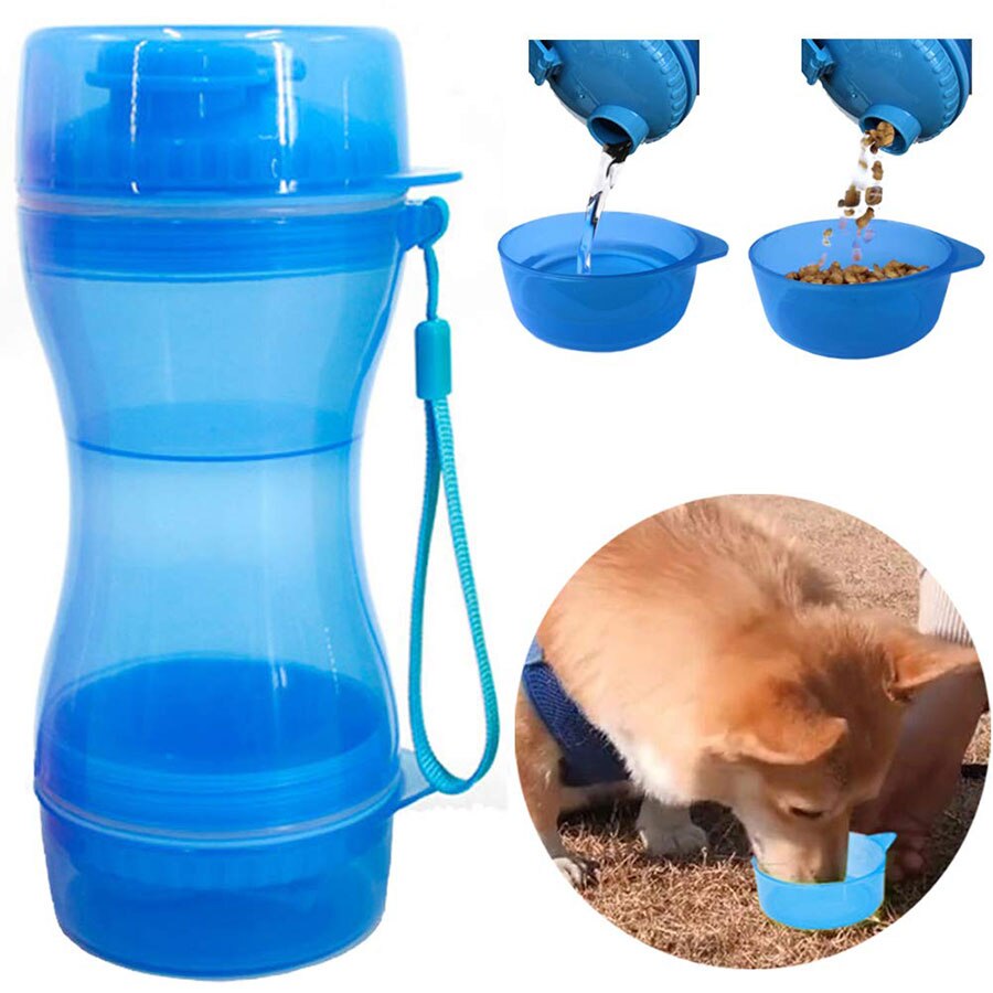 Portable Dog Water Bottle Food Container 3 in 1 Travel Pet Bowl For Puppy Cat Outdoor Drinking Bowl Water Food Dispenser Feeder