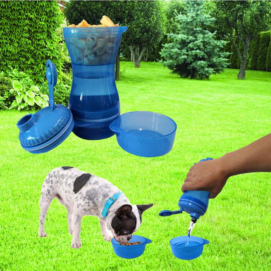 Portable Dog Water Bottle Food Container 3 in 1 Travel Pet Bowl For Puppy Cat Outdoor Drinking Bowl Water Food Dispenser Feeder