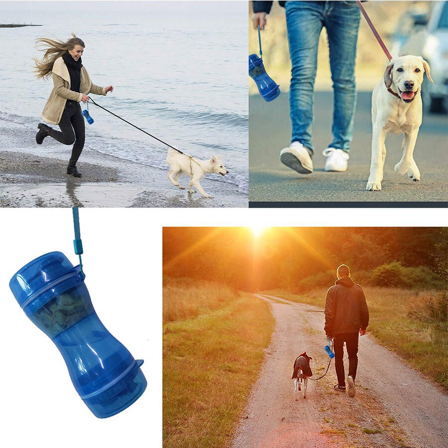 Portable Dog Water Bottle Food Container 3 in 1 Travel Pet Bowl For Puppy Cat Outdoor Drinking Bowl Water Food Dispenser Feeder