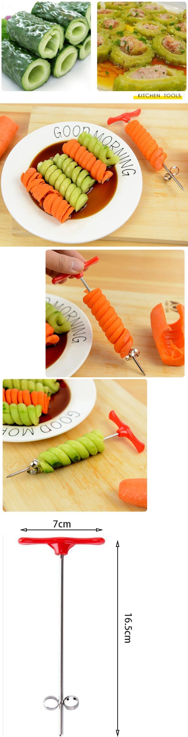 Vegetables Spiral Knife Potato Carrot Cucumber Salad Chopper Easy Spiral Screw Slicer Cutter Spiralizer Kitchen Tools