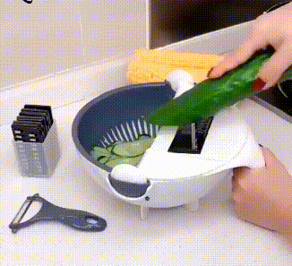 Magic Multifunctional Rotate Vegetable Cutter With Drain Basket Kitchen Veggie Fruit Shredder Grater Slicer Drop Shipping