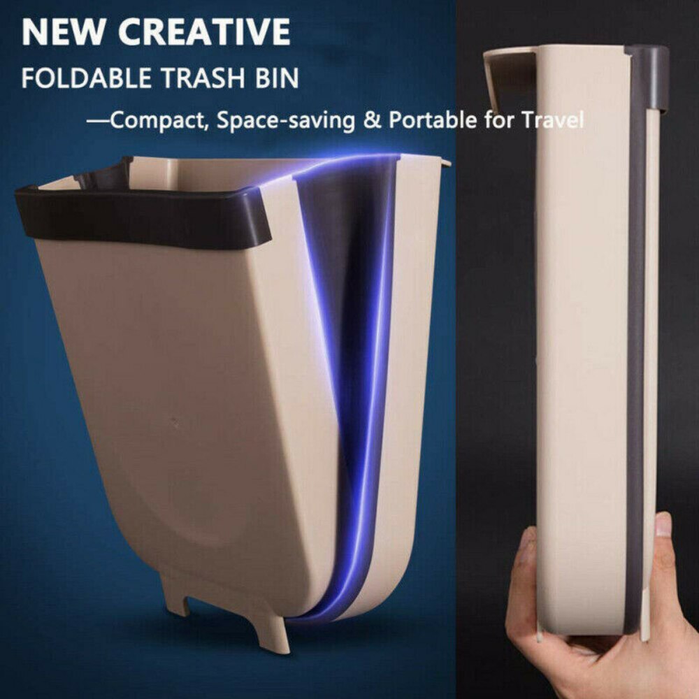 2020 Newest Hot Creative Wall Mounted Folding Waste Bin Kitchen Cabinet Door Hanging Trash Can Waste Bins