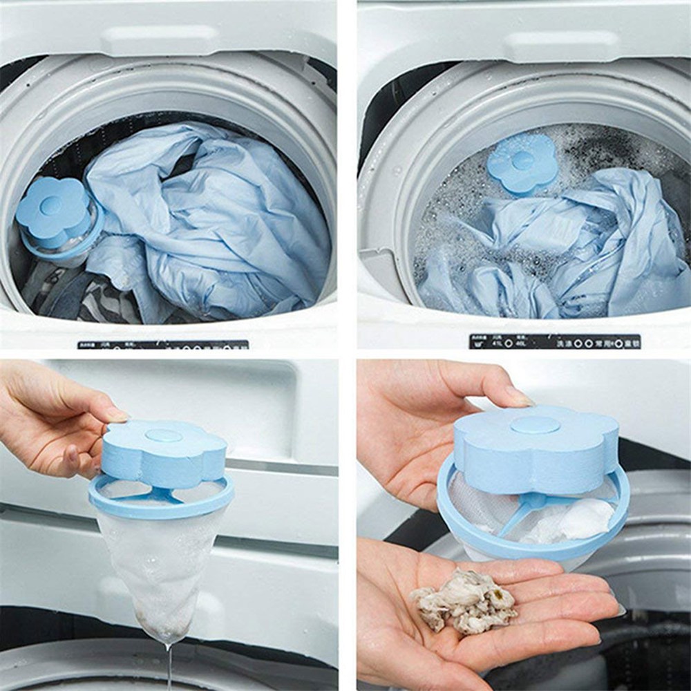 6pcs/4pcs Household Reusable Floating Pet Fur Lint Hair Catcher Laundry Hair Catcher Remover Mesh Bag Washing Machine Lint Trap