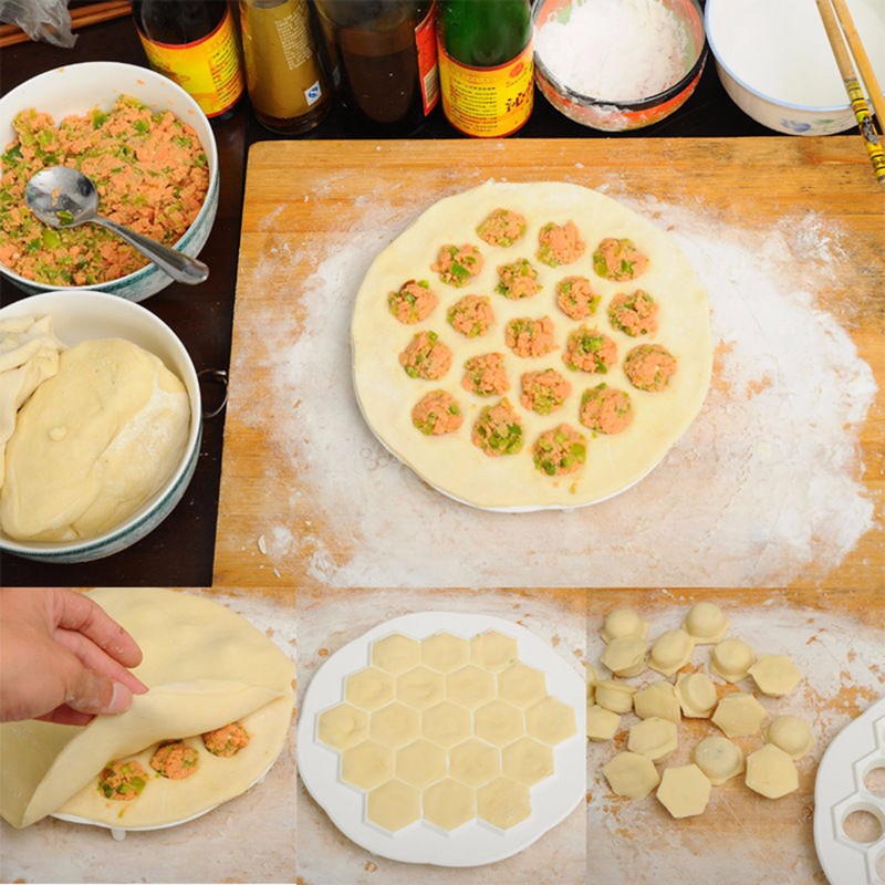 2019 New Creative Kitchen Pastry Tools 21x 2cm Dumpling Mold DIY Ravioli Dumpling Maker Kitchen Dough Press Machine 19 Holes