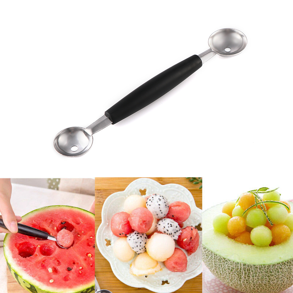 Stainless Steel Watermelon Slicer Fruit Knife Cutter And Ice Cream Ballers Melon Scoop Double Size Spoon Set Kitchen Tools