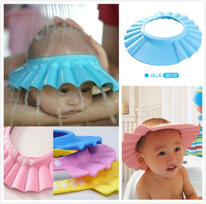 Adjustable Soft Baby Children Shampoo Bath Shower Cap Shampooing For Kids Head To Baby Shower Hat Child Bathing Cap Bath Visor