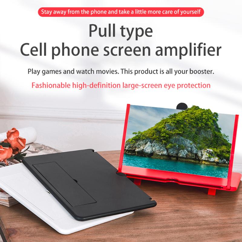 12 inch Folding Cell Phone Screen Magnifier Radiation Protection 3D HD Video Amplifier Large Screen Cell Phone Bracket Holder