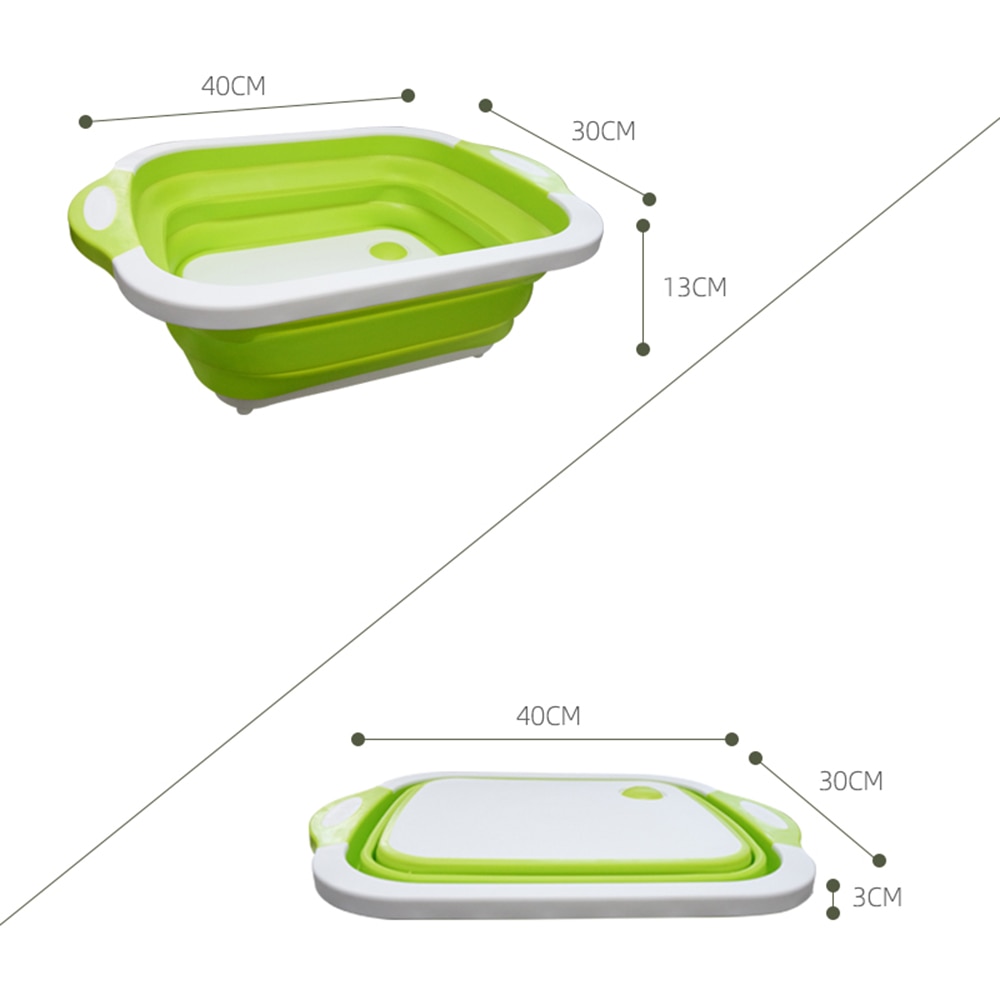 Multi-function 3 In 1 Folding Cutting Board Kitchen Foldable Drain Basket Chopping Blocks Washing Basket Kitchen Organizer