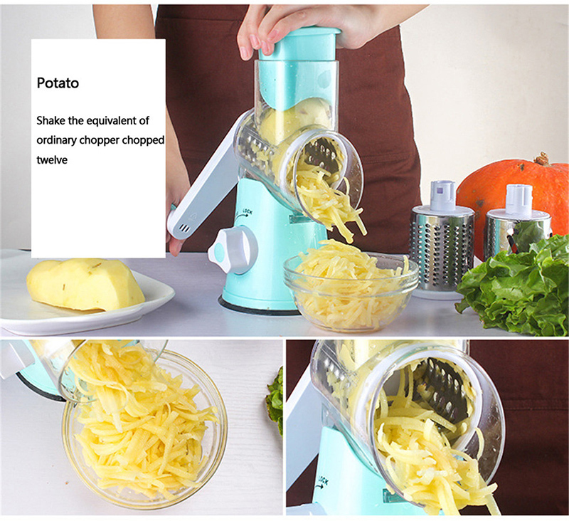 Manual Vegetable Cutter Slicer Kitchen Accessories Multifunctional Round Mandoline Slicer Potato Cheese Chopper Grater Gadgets