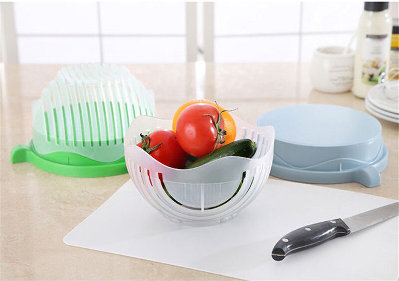 Creative Salad Cutting Bowl 60Second Salad Cutter Bowl Kitchen Gadget Fruit Vegetable Chopper Slicers Cutter Salad Maker