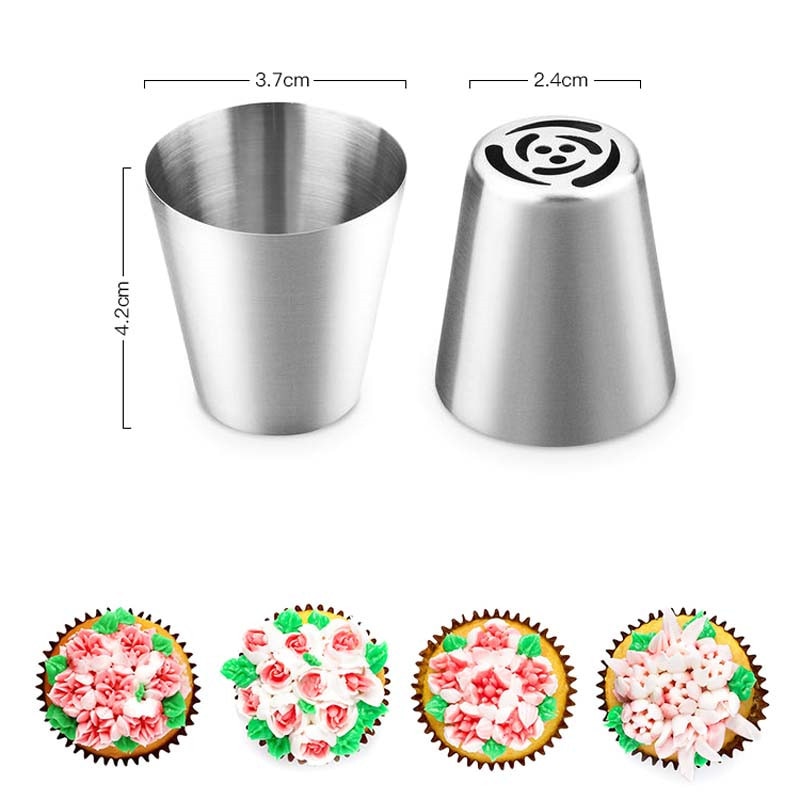 14pc/Set Russian Tulip Icing Piping Nozzles Stainless Steel Flower Cream Pastry Tips Nozzles Bag Cupcake Cake Decorating Tools