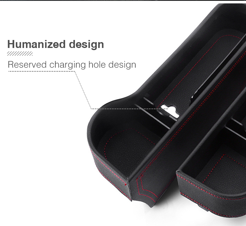 Storage Box Car Organizer Seat Gap PU Case Pocket Car Seat Side Slit for Wallet Phone Coins Cigarette Keys Cards For Universal