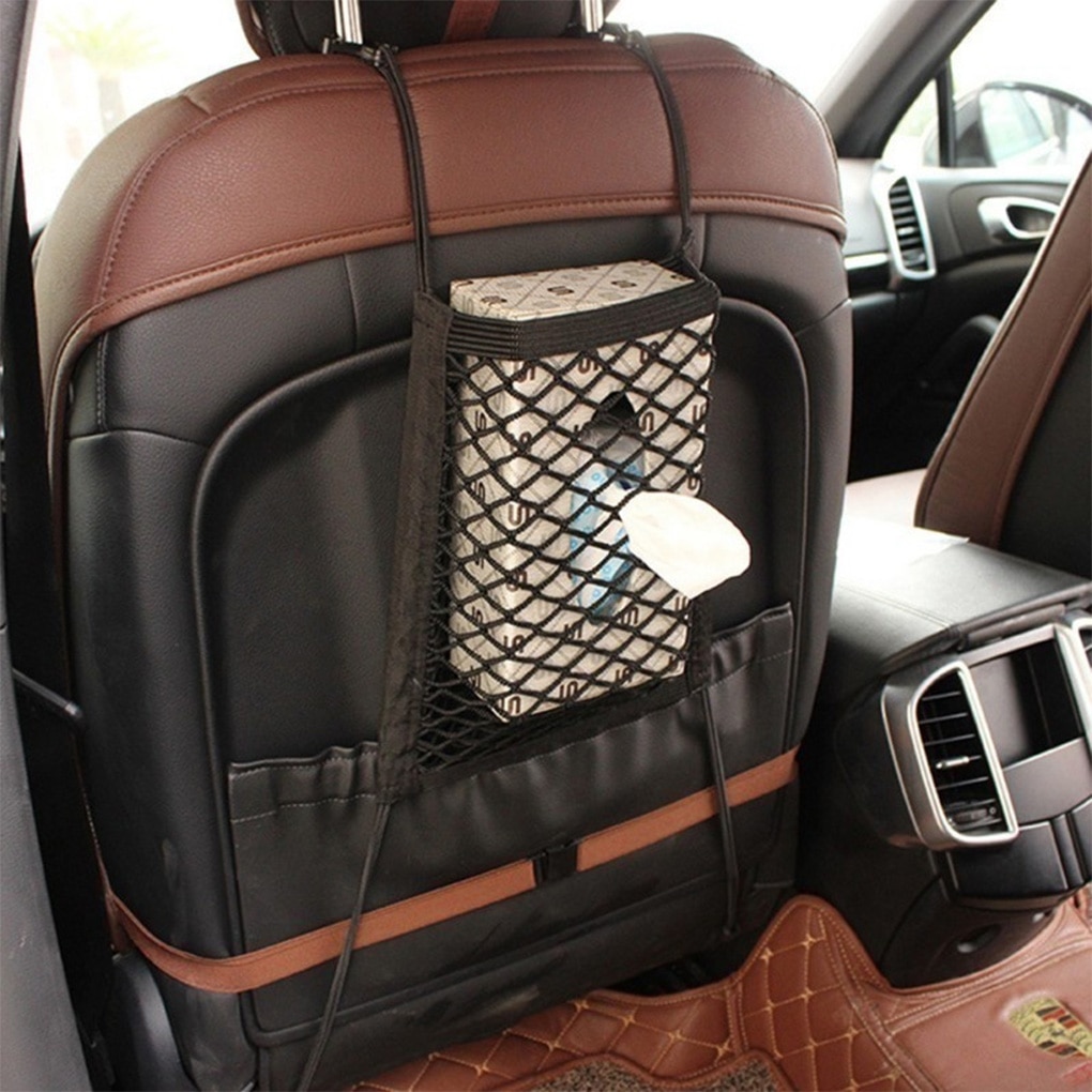 Strong Elastic Car Mesh Net Bag Between Car Organizer Seat Back Storage Bag Luggage Holder Pocket for Car Styling