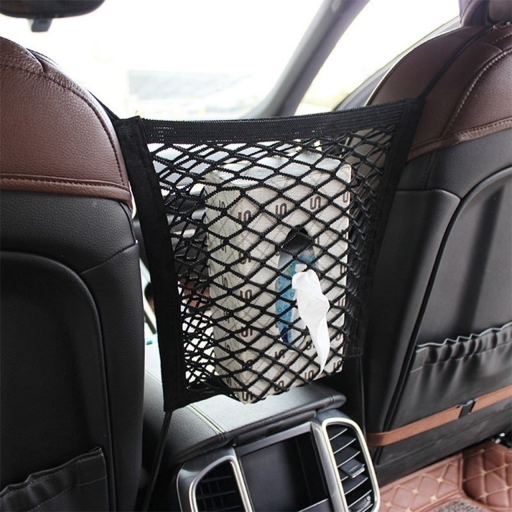 Strong Elastic Car Mesh Net Bag Between Car Organizer Seat Back Storage Bag Luggage Holder Pocket for Car Styling