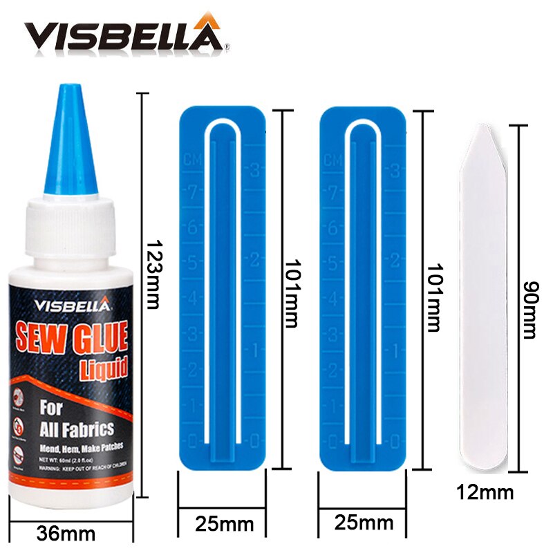 VISBELLA 60ml Sew Glue Liquid Cloth Glue Secure Stitch Suitable For Cloth Sewing Liquid Glue For All Fabrics Repair Hand Tools