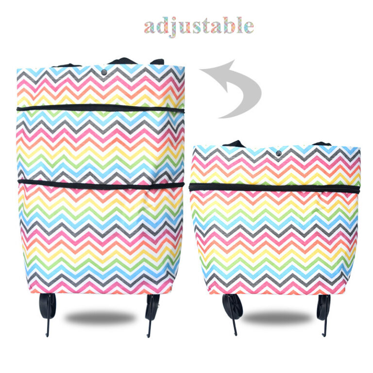 Foldable Shopping Tote Bag With Wheels Funiyou