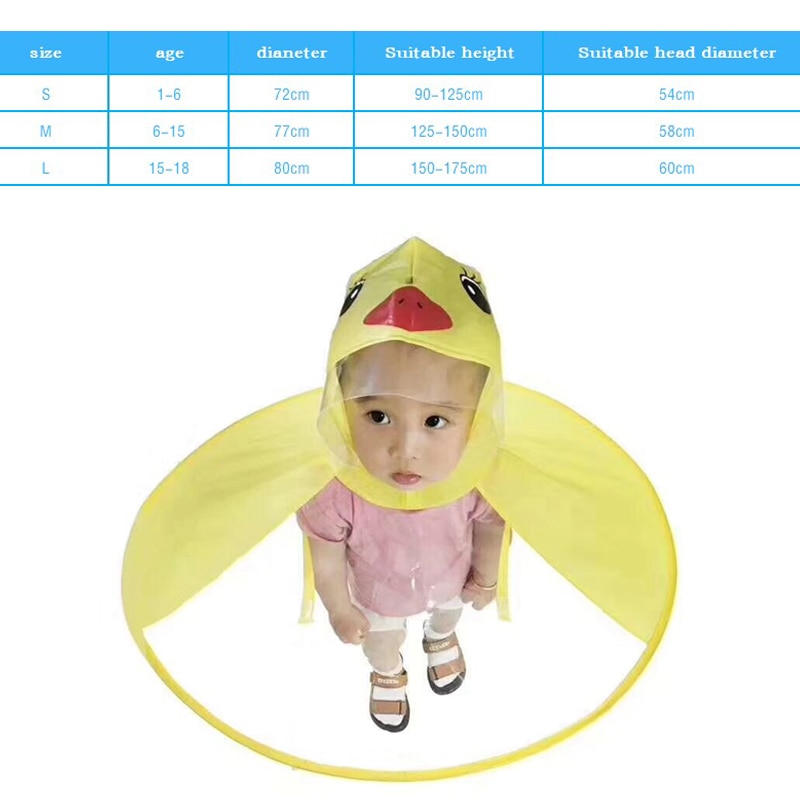 PPXX Yellow Duck Cartoon Children Raincoat Jacket Waterproof Outfit Rain Cover Baby Kids Poncho Cloak