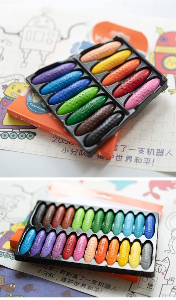 Washable Palm Grip Peanut Crayons for Toddlers Babies Funiyou