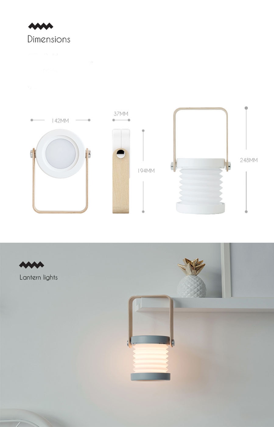 Foldable Touch Dimmable Reading LED Night Light Portable Lantern Lamp USB Rechargeable for Children Kids Gift Bedside Bedroom