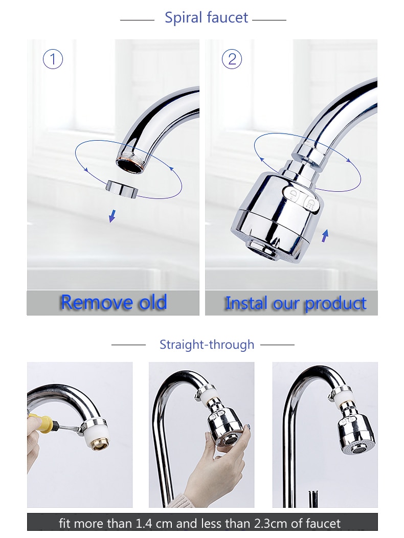 Kitchen Water Faucet Aerator Home Pressure Water Diffuser Bubbler Water Saving Filter Shower Head Nozzle Tap Connector