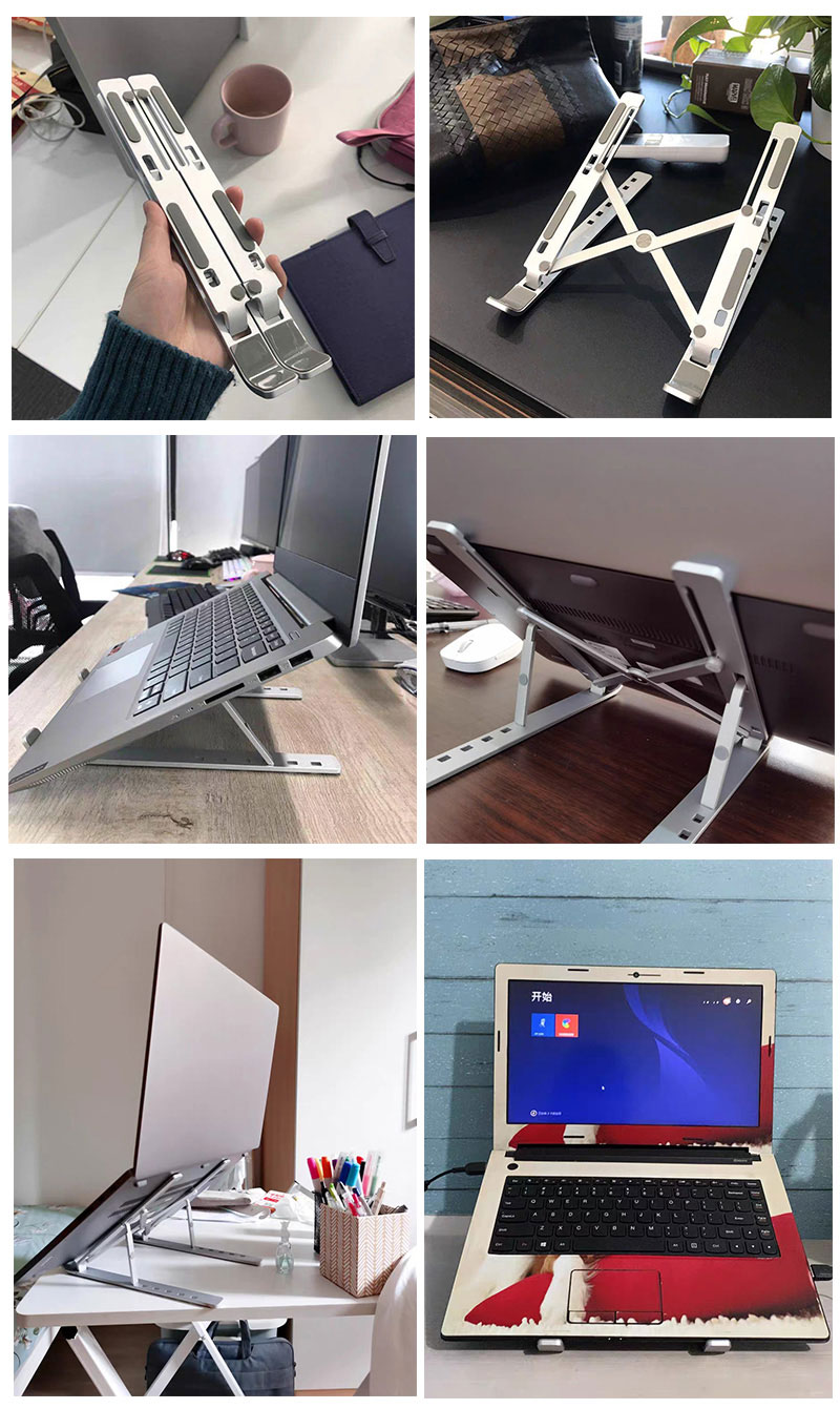 Portable Foldable Laptop Stand Ergonomic Adjustable Aluminum Laptop Holder For MacBook Air Pro 10-15.6” Notebook Computer Stand