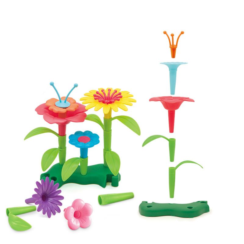 Children Kids Flower Garden Building Toys Build Bouquet Floral Arrangement Playset Toddlers Boy Girls Gardening Educational Gift