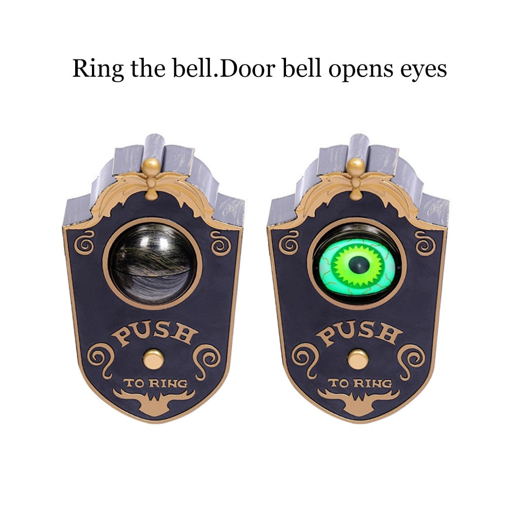 Halloween One eyed Doorbell Decoration Ghost's Day Glowing Hanging Piece Whole Door Hanging Plastic Doorbell Eyeball bell decor