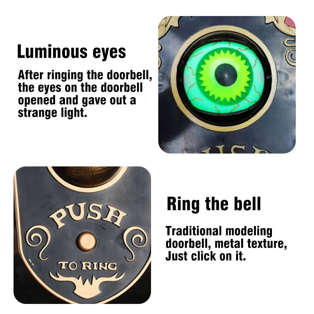 Halloween One eyed Doorbell Decoration Ghost's Day Glowing Hanging Piece Whole Door Hanging Plastic Doorbell Eyeball bell decor