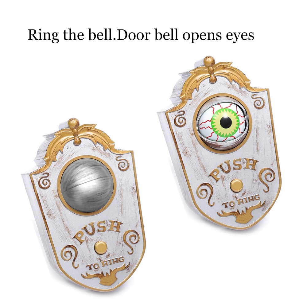 Halloween One eyed Doorbell Decoration Ghost's Day Glowing Hanging Piece Whole Door Hanging Plastic Doorbell Eyeball bell decor