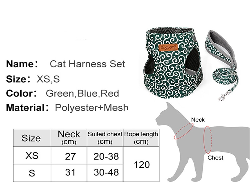 Japanese Style Cat Vest Harness Leash Set Breathable Mesh Vest Collar For Cats Outdoor Kitten Walking Leash Dropshipping