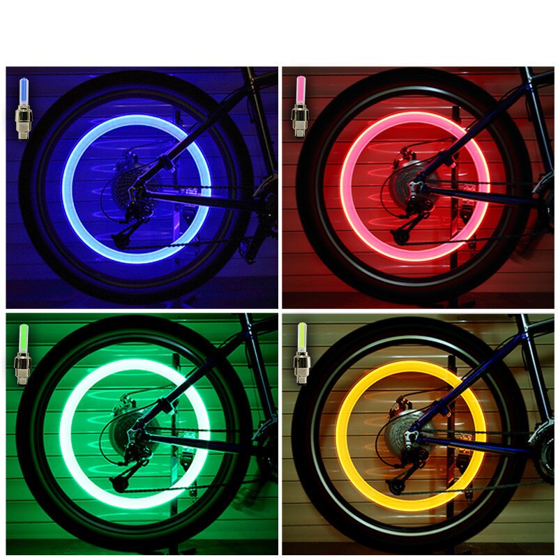 Bicycle Car Wheel Tire Valve Cap Spoke Flash LED Lights Lamp Waterproof LEDS Tyre Tire Valve Caps Wheel spokes LED Light