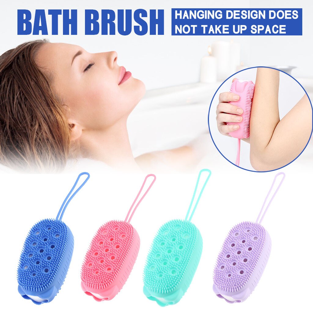 Quick Foaming Bath Brush Bathroom Soft Silicone Rubbing Massage Bubble Bathing Brush Shower Cleaning Body Rub Massage Sponge