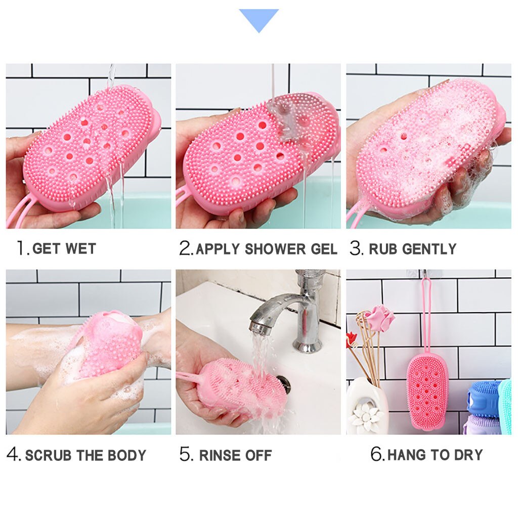 Quick Foaming Bath Brush Bathroom Soft Silicone Rubbing Massage Bubble Bathing Brush Shower Cleaning Body Rub Massage Sponge