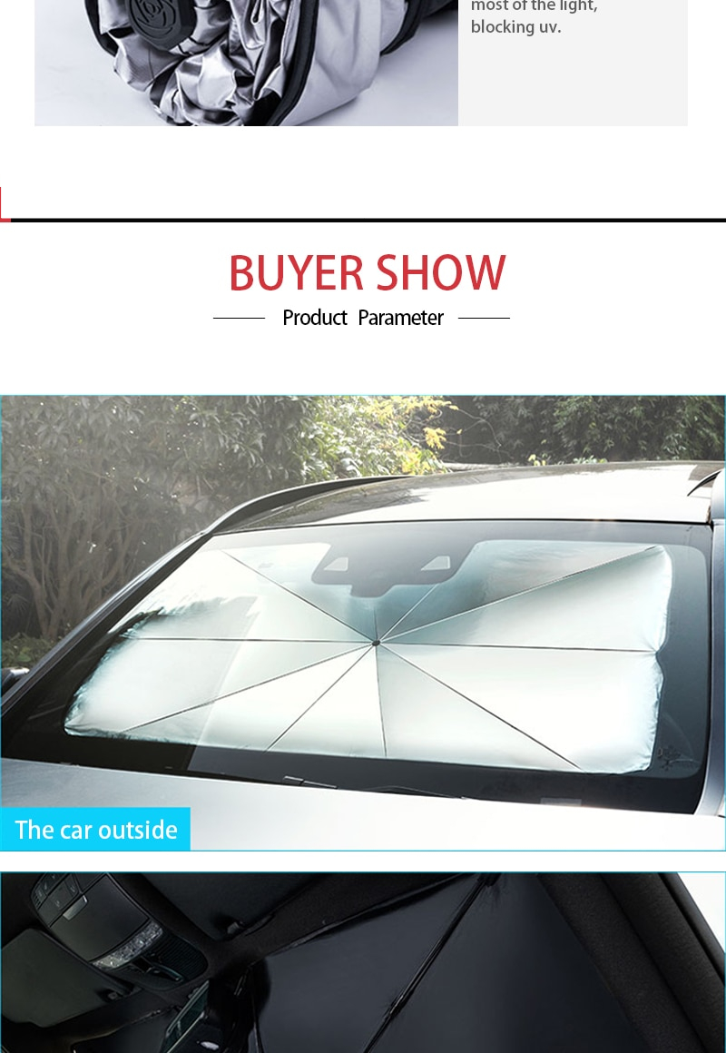 Car Sun Shade Protector Parasol Auto Front Window Sunshade Covers Car Sun Protector Interior Windshield Protection Accessories