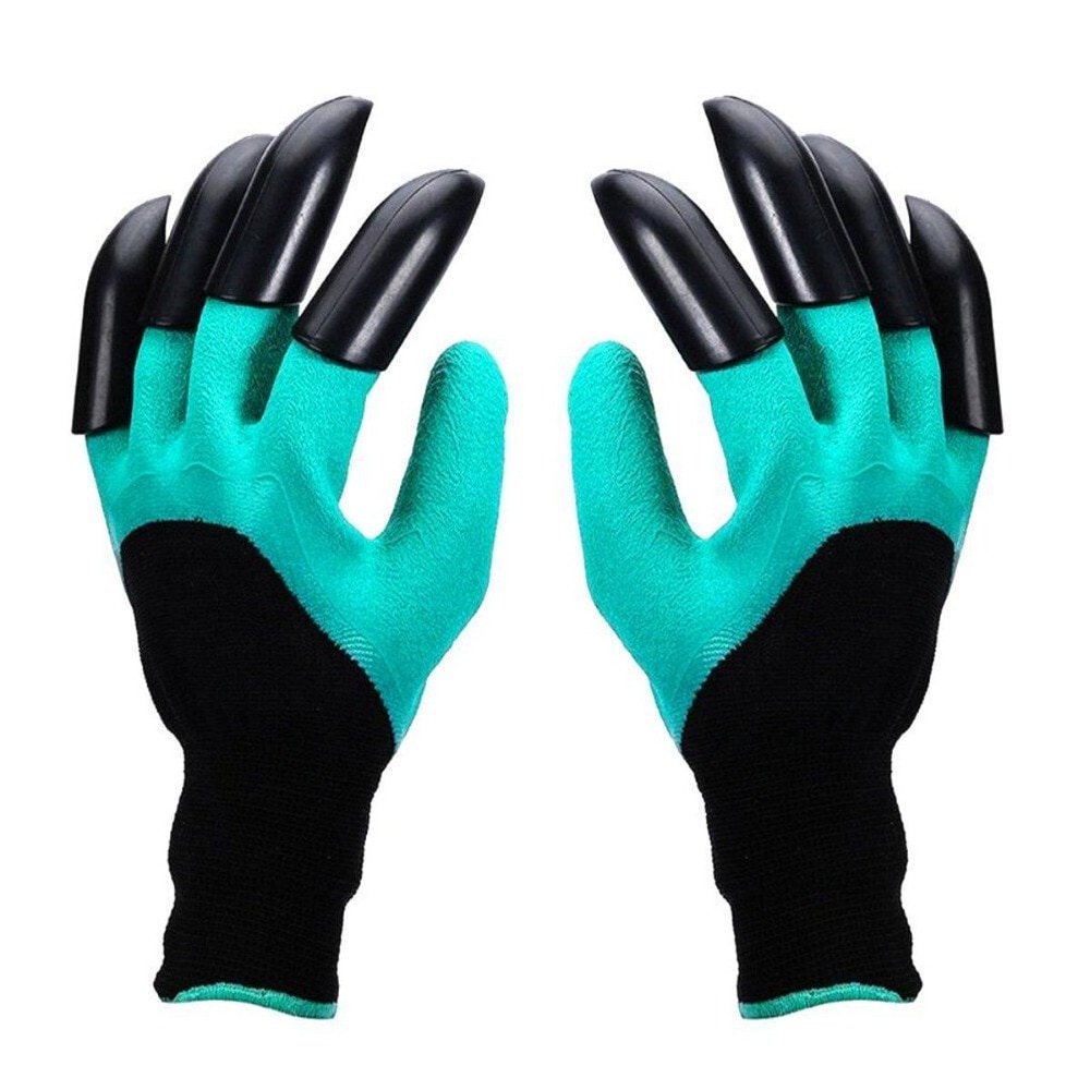 4/8 Hand Claw ABS Plastic Garden Rubber Gloves Gardening Digging Planting Durable Waterproof Work Glove Outdoor Gadgets 2 Style