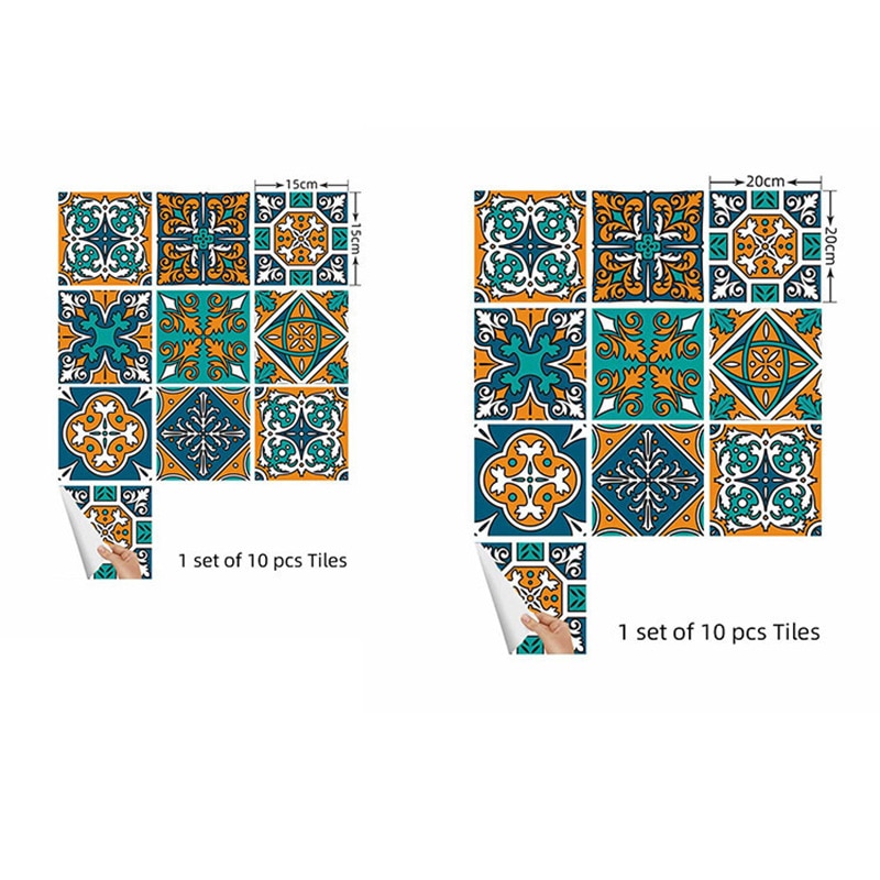 10pcs/set 3D Visual Art Geometric Tile Decals Stickers for Bedroom Living Room Bathroom Wall Best Price