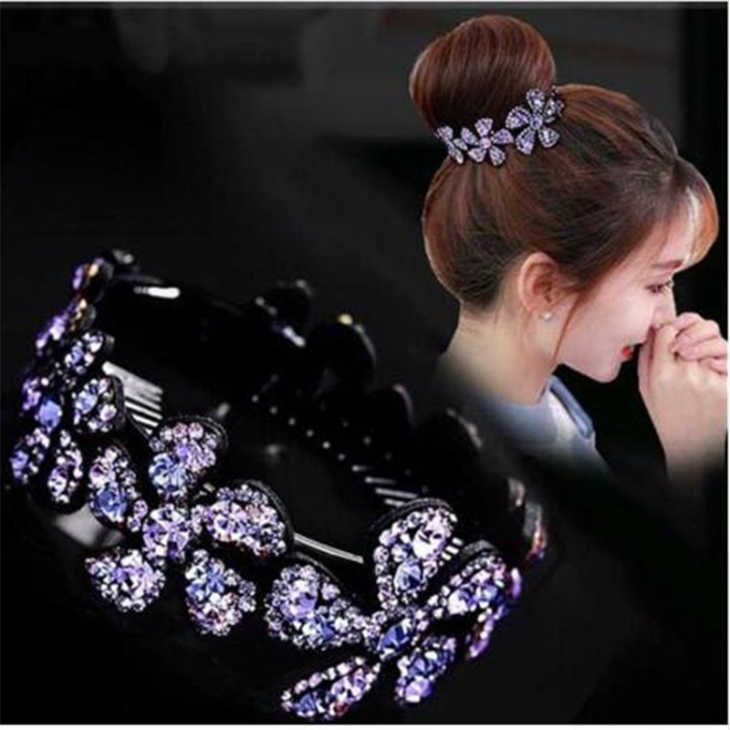 New Meatball Hair Accessories Women Hair Claws Headwear Rhinestone Flower Hairpin Bird Nest Floral Twist Clip Bun maker