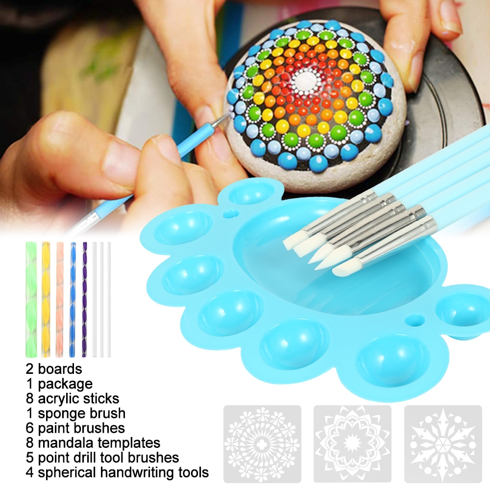 35pcs Mandala Dotting Tools Set for Painting Rocks Pottery Portable Multifunction Embossing Dot Kit Dotting Tool Set Handwork