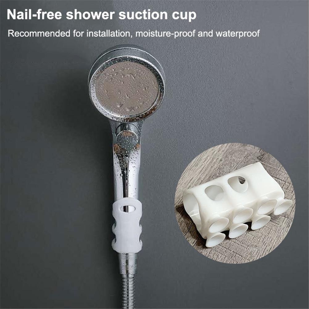Shower Head Holder Reusable Durable Suction Cup Shower Bracket Mount Bathroom Wall Rack Stand for Bathroom Accessories